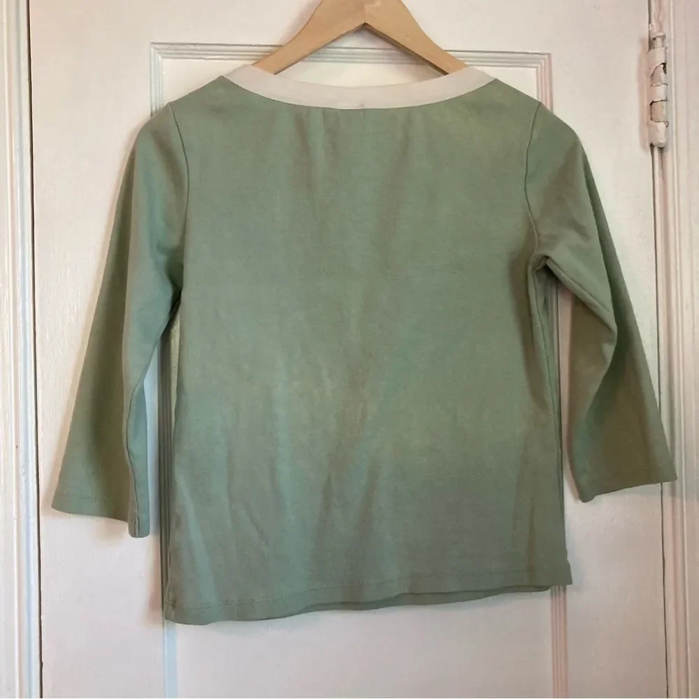 Vintage Y2K Old Navy Mint Green Long Sleeve Cotton Top Kids XXL